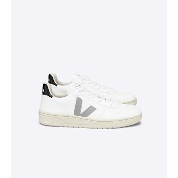 Women's Veja V-10 CWL Shoes White/Grey/Black | SG 576OKI